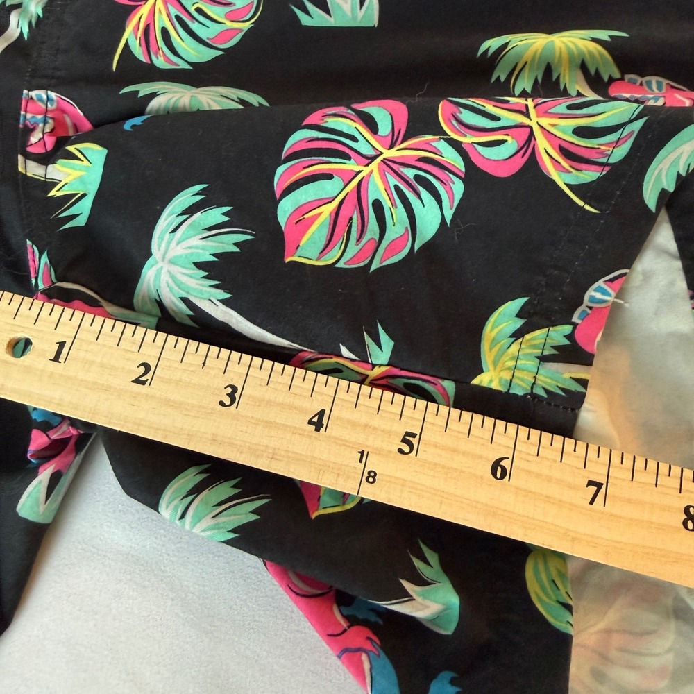 No Boundaries Mens Swim Trunks Pink Dinosaur Tropical Palm Print Black Medium - Picture 7 of 8